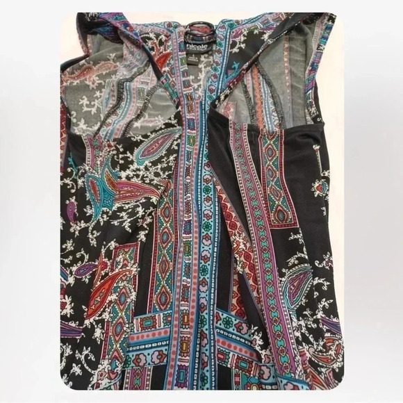 Nicole By Nicole Miller Multicoloured Sleeveless Shift Paisley Dress Size Large - Picture 6 of 8